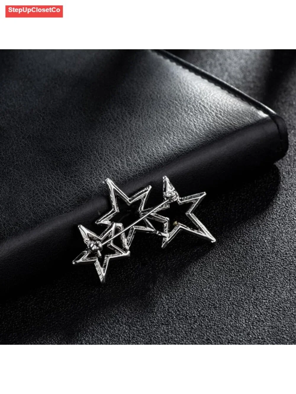 Crystal Starburst Brooch Pin for Women Suit Dress Scarf Gift, Gold Plated